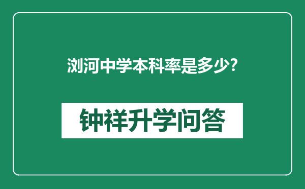 浏河中学本科率是多少？