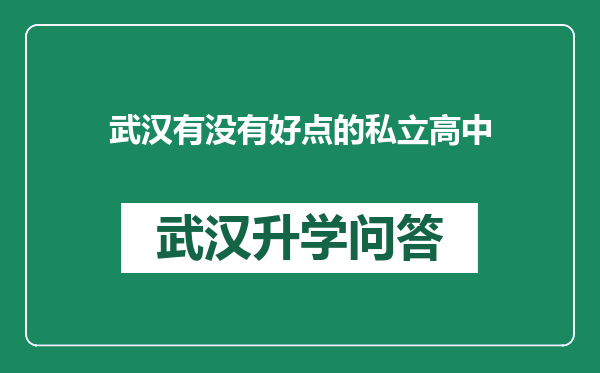武汉有没有好点的私立高中