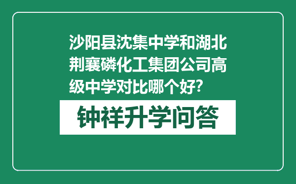 沙阳县沈集中学和湖北荆襄磷化工集团公司高级中学对比哪个好？