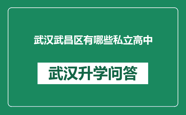 武汉武昌区有哪些私立高中