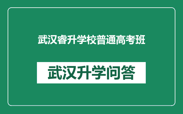 武汉睿升学校普通高考班