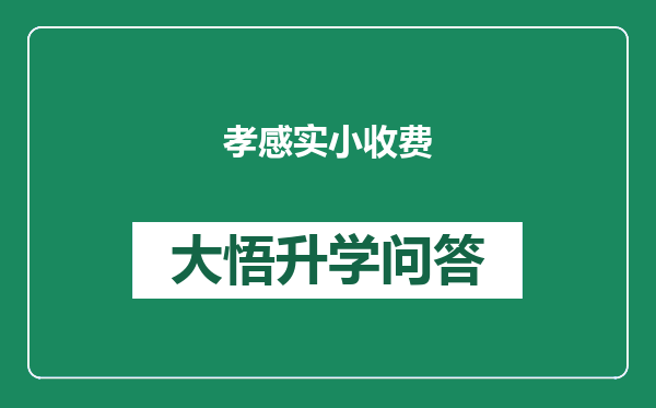 孝感实小收费