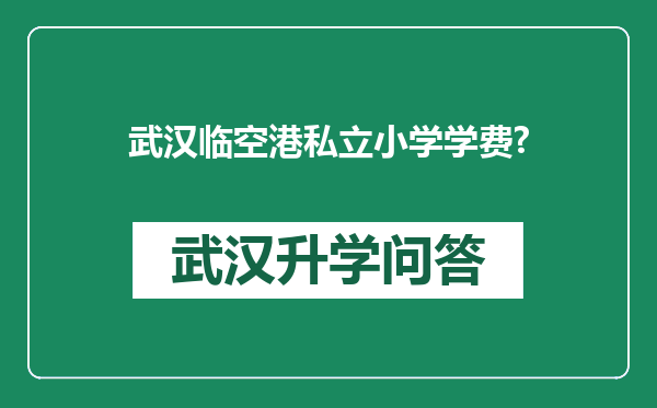 武汉临空港私立小学学费?