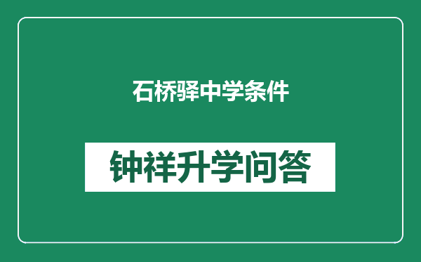 石桥驿中学条件