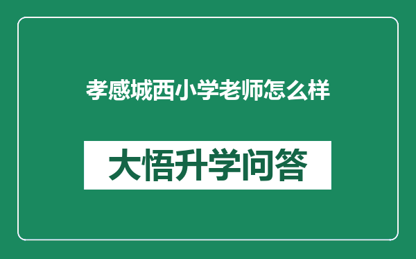孝感城西小学老师怎么样