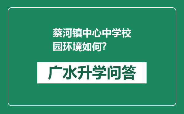 蔡河镇中心中学校园环境如何？