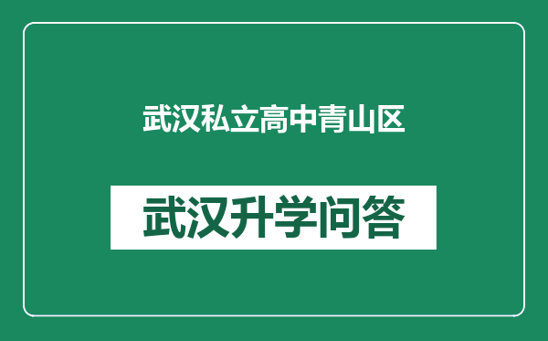 武汉私立高中青山区