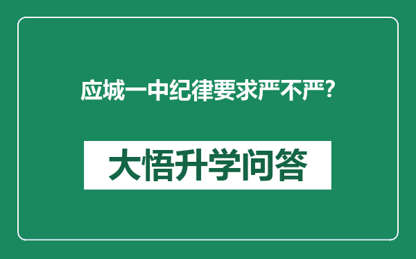 应城一中纪律要求严不严？