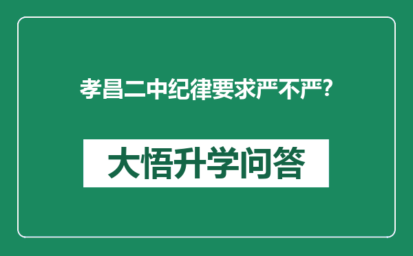 孝昌二中纪律要求严不严？