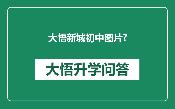 大悟新城初中图片?