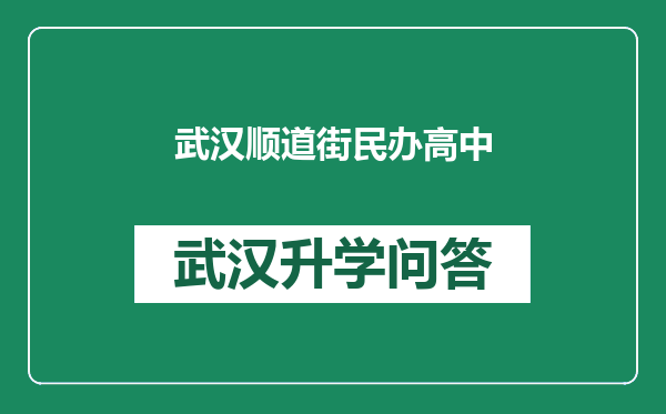武汉顺道街民办高中