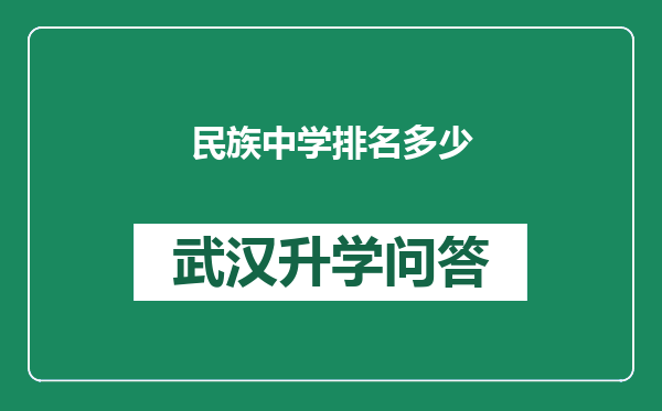 民族中学排名多少