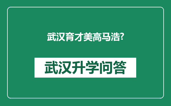 武汉育才美高马浩?