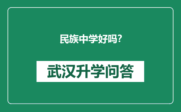 民族中学好吗？