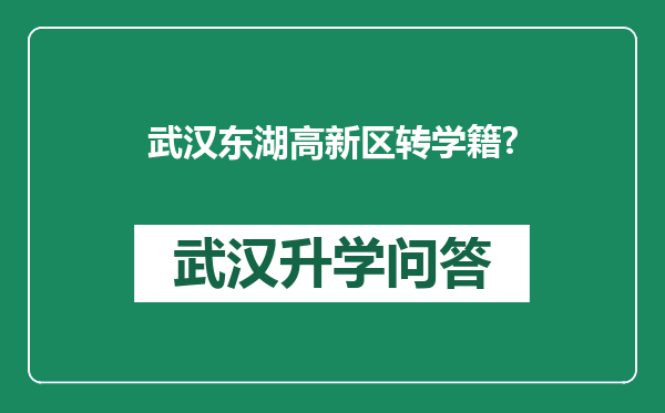 武汉东湖高新区转学籍?