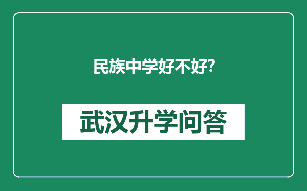 民族中学好不好？