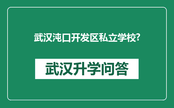 武汉沌口开发区私立学校?