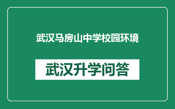 武汉马房山中学校园环境
