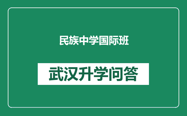 民族中学国际班