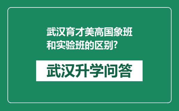 武汉育才美高国象班和实验班的区别?