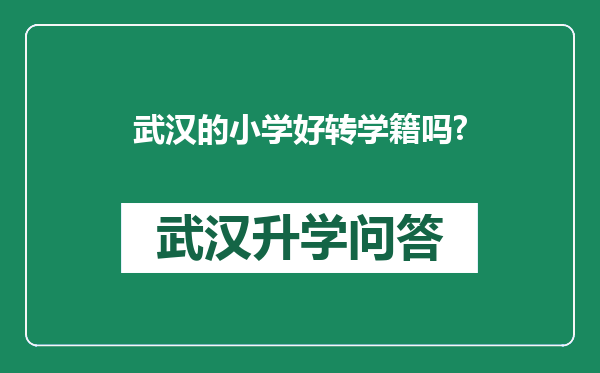 武汉的小学好转学籍吗?