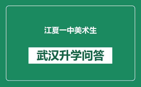 江夏一中美术生