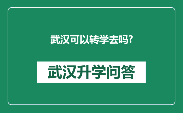 武汉可以转学去吗?