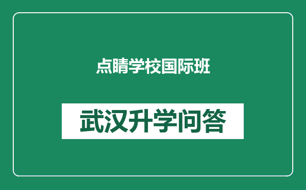 点睛学校国际班