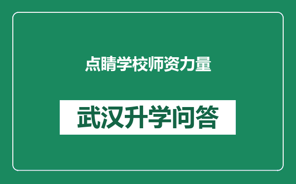 点睛学校师资力量