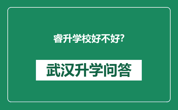 睿升学校好不好？