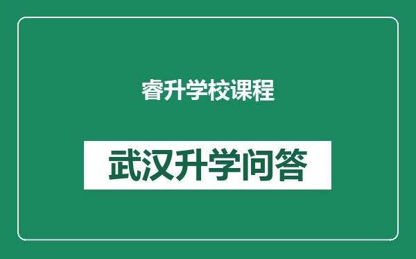 睿升学校课程