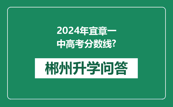 2024年宜章一中高考分数线?