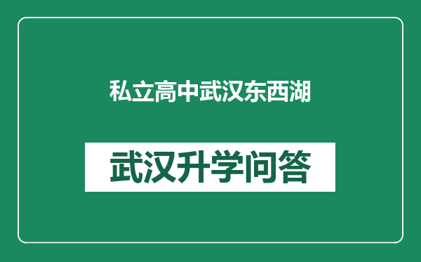 私立高中武汉东西湖