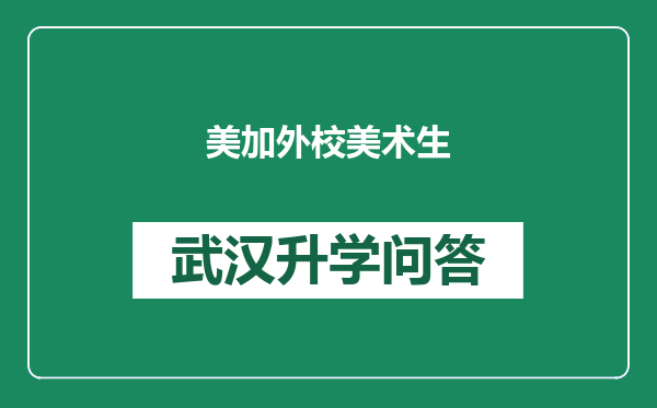 美加外校美术生