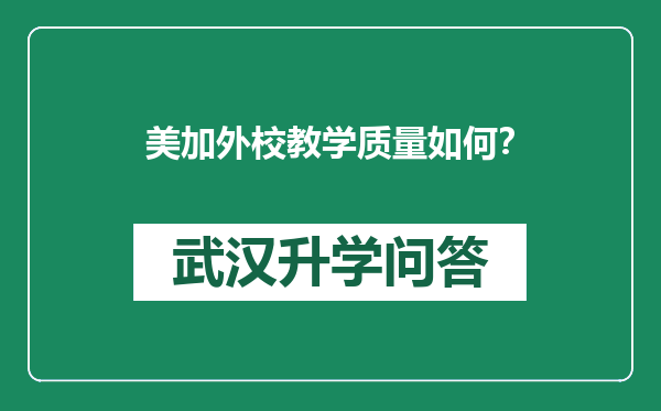 美加外校教学质量如何？