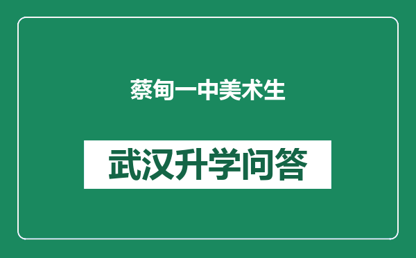 蔡甸一中美术生