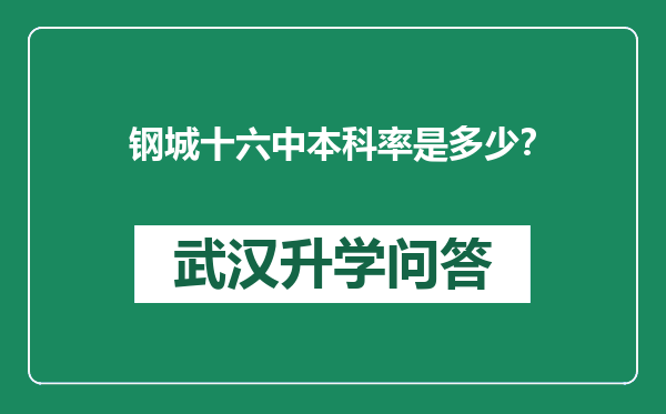 钢城十六中本科率是多少？