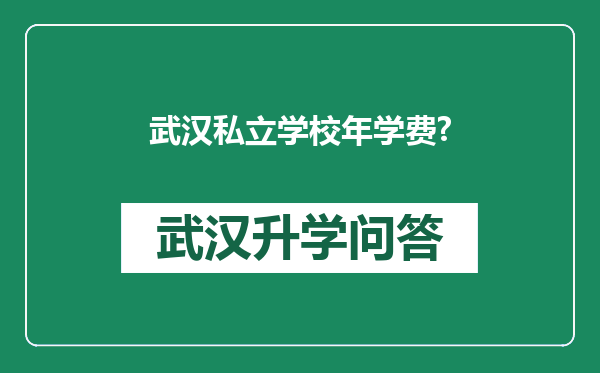 武汉私立学校年学费?
