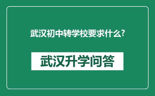 武汉初中转学校要求什么?