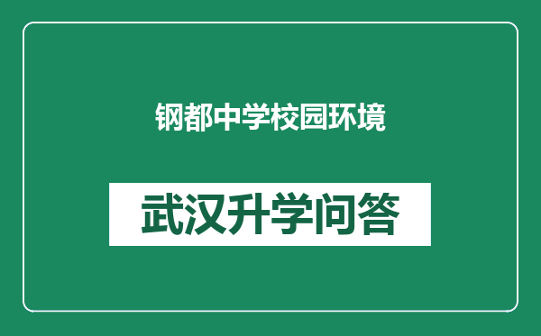 钢都中学校园环境