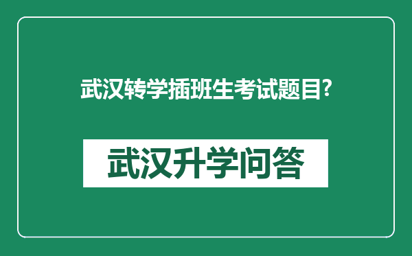 武汉转学插班生考试题目?