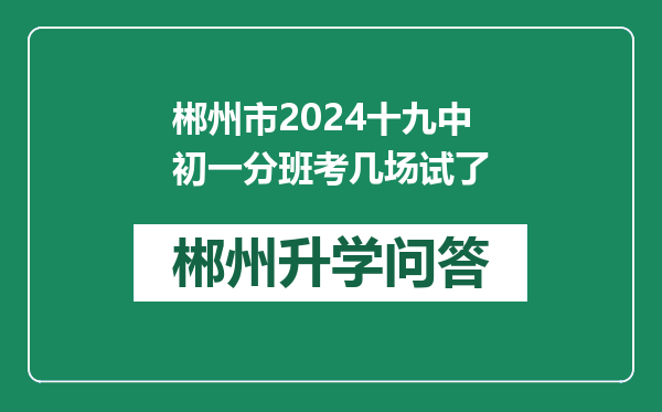 郴州市2024十九中初一分班考几场试了