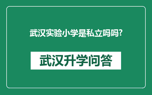 武汉实验小学是私立吗吗?