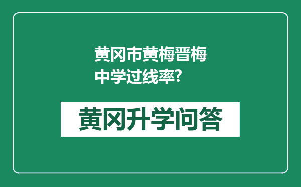 黄冈市黄梅晋梅中学过线率?