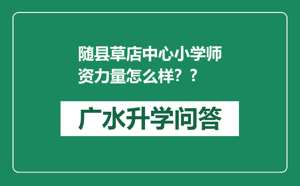 随县草店中心小学师资力量怎么样？?