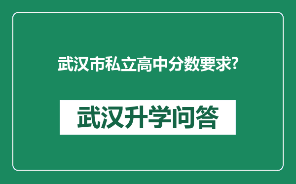 武汉市私立高中分数要求?