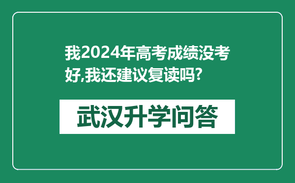 我2024年高考成绩没考好,我还建议复读吗?