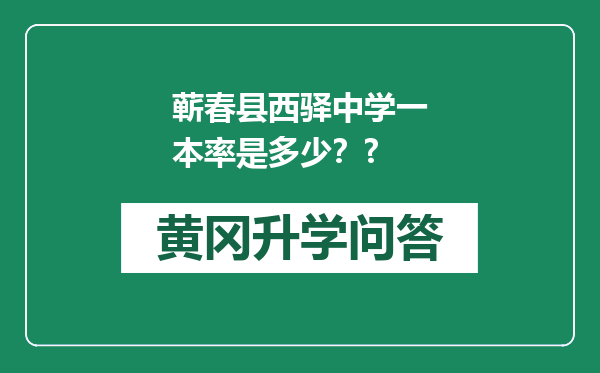 蕲春县西驿中学一本率是多少？?