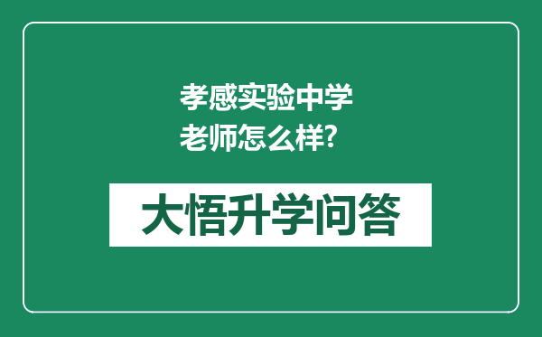 孝感实验中学 老师怎么样?
