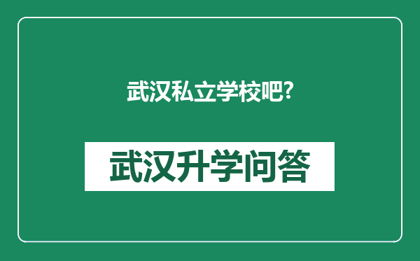 武汉私立学校吧?